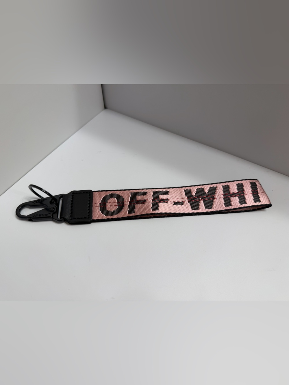 New- Off White Industrial Strength Pink And Black Lanyard